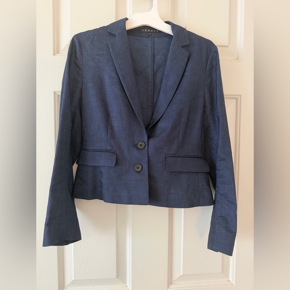 Theory Navy Blue Women's Blazer Jacket